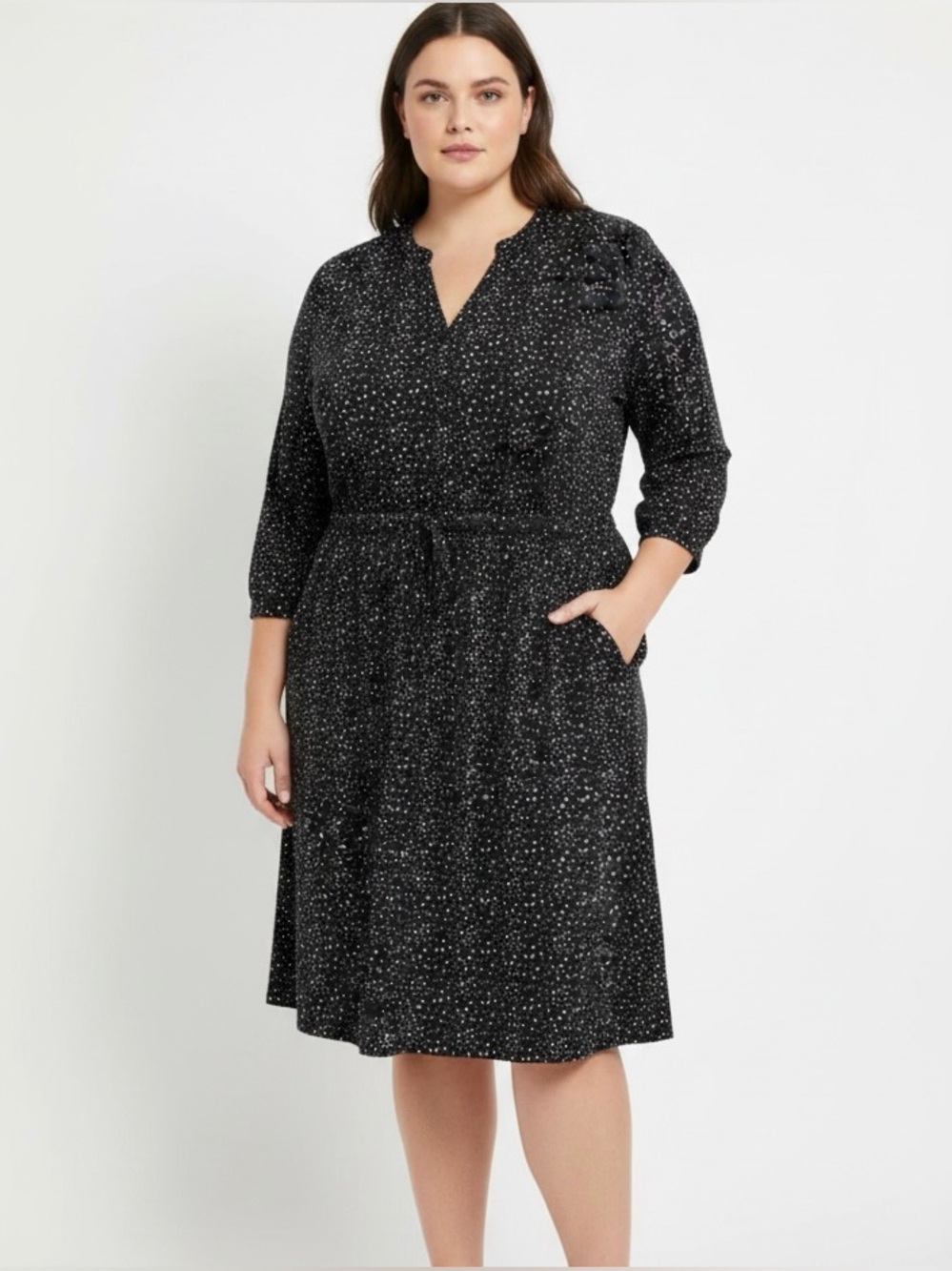 Robert Louis Black and White 3/4 Sleeve Dress. Size 3X. Great condition.